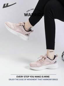 WARRIOR 女士时尚复古运动鞋，轻便透气跑步鞋，适合春夏穿着，简约休闲风格，四季皆宜，耐穿舒适，软底白色运动鞋 - 粉色 - 查看 6