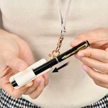 1 kẹp bút dây đeo cổ y tá, hộp đựng bút bằng da nhỏ gọn có móc khóa, kẹp đựng đồ dùng văn phòng - Nhiều màu - Xem 3