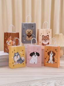 4pcs Dog Candy Bags, Puppy Party Gift Bags With Candy, Dog Birthday Party Decor Supplies, For Mother's Day , Bridesmaid Gifts , Gratuation Gifts , Birthday Gifts,Wedding Gifts