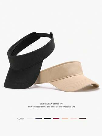 1 件装男女通用时尚纯色高尔夫户外遮阳帽，可调节学生休闲棒球帽，适合夏季，女士无檐遮阳帽，户外运动情侣跑步太阳帽