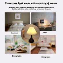 1 pièce Lampe de table plissée à LED rétro nordique, lumière chaude, contrôle par bouton, alimentée par USB, idéale pour la lecture, l'ambiance de café, la décoration de la chambre à coucher et du salon, cadeau idéal pour les amies