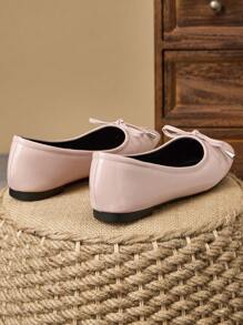 MonaNise 女士时尚卡其色、黑白方头、红色低帮、黄色平底、户外薄荷绿、粉色、酒红色派对/办公室休闲便鞋 - 粉色 - 查看 7