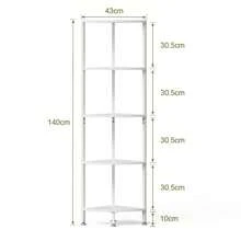 Corner Shelf With LED Light, 5 Tier Corner Bookshelf For Small Space, Narrow Display, Corner Shelf Stand With Storage Rack, For Living Room, Bedroom