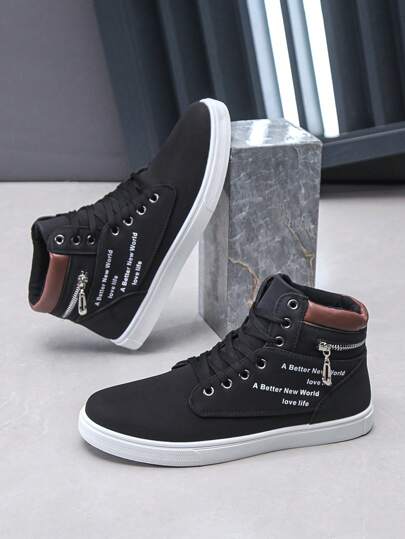 Men's Fashion Casual Sneakers, Anti-Slip Student Sports Shoes, High Top Breathable Trainers