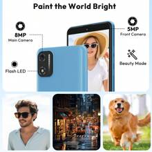 XGODY X32 Android 14 Octa-Core SIM-Free Unlocked Phone - 5.5inch Display, 2850mAh Battery, 4G Dual SIM, 4GB RAM(2+2) +16GB/128GB ROM Expandable, Dual 8MP+5MP Cameras With Facial Recognition, UK Version - Blue - View 8