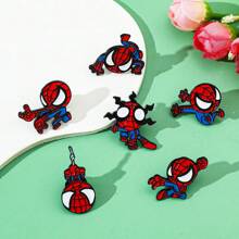 Disney 1/6 szt. Zestaw broszek z postaciami z kreskówek Spersonalizowany do góry nogami Spider-Man Emalia Pin Plecak Odzież Biżuteria Metalowa odznaka Akcesoria Prezenty dla przyjaciół