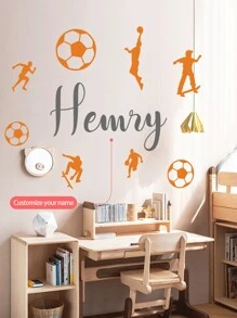 Personalized Name Wall Stickers – Gaming Zone, Soccer Sports, And Floral Girl Designs – Customizable Nursery, Kids' Room, And Playroom Decor - Multicolor - View 8
