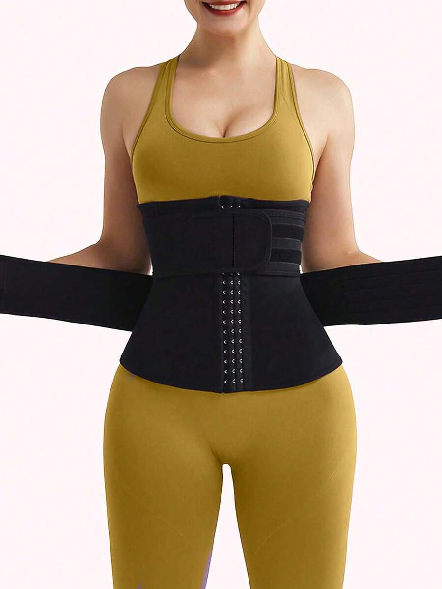 1 件装女士腰部训练带，腰部桑拿瘦身带，腰部修剪器，腹肌训练器，运动腰带，腰部塑身器 - 黑色 - 查看 1