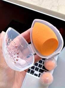 1PC Makeup Sponge Storage Box Beauty Sponge Stand Storage Box Makeup Blender Powder Puff Overhead Cosmetic Transparent Powder Puff Box - Organize Your Makeup Sponges (Not Including Beauty Eggs) With This Portable And Compact Storage Box,For Holiday Beach, Bathroom Collection, Bedroom Collection, Large Capacity