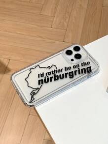 Minimalist & Fashionable Map & Letter Transparent Airbag Anti-Drop Mobile Phone Case Compatible With Apple Phones - Multicolor - View 4