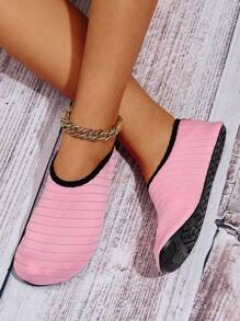 2025夏季新款女士涉水鞋，加厚软底防滑沙滩水鞋，纯色潜水鞋，女士拖鞋 - 淺粉色 - 查看 6