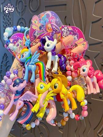 1 件  Pinkie Pie、Rainbow Dash、Twilight Sparkle 串珠可爱挂钥匙扣，适用于学校文具、包包装饰、送给朋友、家人、同事的礼物、亚克力吊坠饰品，适合所有季节使用，派对礼物、婚礼礼物、生日礼物、毕业典礼、学校装饰、学校惊喜、宿舍装饰、返校
