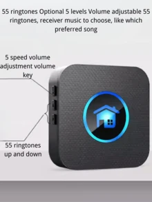 1 Set Of Wireless Music Doorbell, Home Doorbell Range 1,000ft, 5 Volume Levels, With 55 Door Chime Tones And LED Flash Light (Classic Doorbell Kit: 1 Button And 1 Receiver)