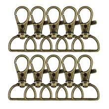 10 个 25 毫米旋转龙虾扣 D 形环弹簧钩钥匙扣旋转夹挂绳弹簧夹挂钩包带五金钱包制作配件 - 10PCS - 查看 15