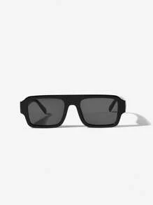 1 pièce Lunettes de mode avec monture noire rectangulaire, style décontracté pour homme. Convient pour les activités de plein air