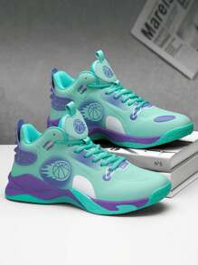 Men's Basketball Shoes, Anti-Skid Wear-Resistant Basketball Shoes For Teenagers - Baby Blue - View 2