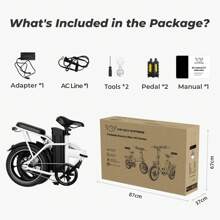 WIND HORSE Folding Electric Bike With 2 Seats, 16" Step-Over E Bike 25MPH Max Speed, 35 Miles Max Range (Pedal-Assist), Peak Power By 630W, Adults Electric Bicycle With 288Wh Removable Battery White