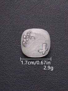 4pcs/Pack Luxury Metal Flower Decoration Buttons With Rhinestone, Fashion Accessory For Coat, Shirt, Sweater, Jacket And Bags, DIY Jewelry Sewing Crafts