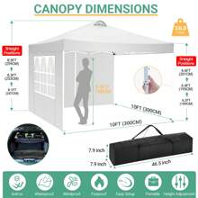 CAROMA Pabellón 3x3, protección UV 50+, pabellón plegable 3x3, impermeable, estable, resistente al invierno, con 4 paneles laterales y 4 sacos de, pabellón emergente plegable de 3x3 m para acampar, playa, reunión familiar (negro)