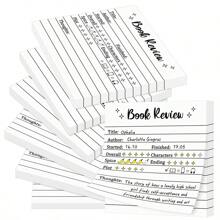 50 页/本书书评便签、自粘便笺、书评卡、便携式阅读日记、创意阅读书签、读者礼物、多种尺寸可选、学校用品、返校 - 白色 - 查看 5