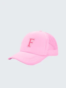 1 件儿童 26 字母卡车司机帽，时尚百搭休闲太阳帽，适合女孩返校日常装扮，可作为礼物 - 粉色 - 查看 16