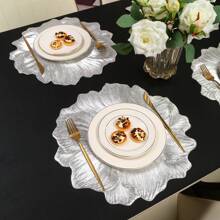 1 件/4 件/6 件加厚圆形不对称向日葵形状餐垫，耐热防滑厨房餐垫，酒店和餐厅装饰