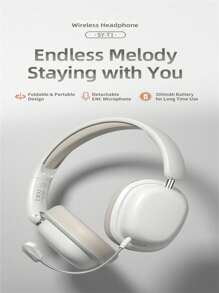 Wireless Bluetooth Headset With A Retractable, Rotating, And Foldable Design For Easy Storage, With A Super Long Battery Life Of 40h. It Features A Detachable Microphone, Lightweight And Comfortable Fabric That Fully Surrounds The Earbuds, Personalized And Fashionable Macaron Color Matching, And Multiple Colors To Choose From. It Is Compatible With Various Devices And Is The Best Choice For Holiday, Birthday, And Gift Giving To Family And Friends