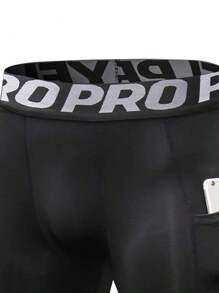 5 Pack Mens Compression Shorts Sports Running Quick Dry Shorts Compression With Pocket Spandex Underwear Men Tights - Black and White - View 3