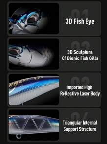 Kingdom GT Hellfire Floating Pencil Sea Fishing Lure 40g 52g 71g 160mm 180mm 200mm Z Action Artificial Hard Bait Saltwater Lure - Multicolor - View 4