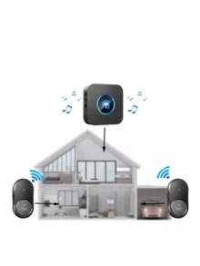 1 Set Of Wireless Music Doorbell, Home Doorbell Range 1,000ft, 5 Volume Levels, With 55 Door Chime Tones And LED Flash Light (Classic Doorbell Kit: 1 Button And 1 Receiver)