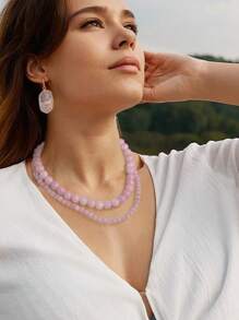 Collar gargantilla con cuentas hecho a mano con amuleto natural de 12 mm, adecuado para uso diario, regalo del Día de la Madre, gargota con 6 mm/8 mm/10 mm/12 mm (color de piedra natural aleatorio)
