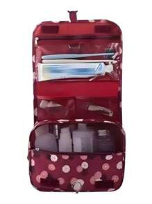 Portable Hanging Makeup Bag, Cosmetic Storage Organizer, Beauty Tools Holder, Lightweight Toiletry Bag, Large Capacity Travel Toiletry Organizer, Fluffy Hanging Toiletry Bag, Compact Makeup Organizer