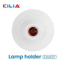 CILIA 2pcs E26/E27 Lamp Holder - Durable Bulb Socket Base,Light Socket With Grounded Base,Roundness Ceiling Wall Fixing Holder,White/Black
