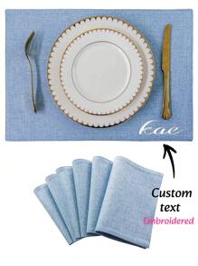 1 Buah Alas Meja Makan Bordir Personalisasi, Alas Meja, Mudah Dibersihkan, Alas Meja Luar Ruangan Modern untuk Meja Dapur, Dekorasi Dalam Ruangan untuk Hari Valentine, Hadiah Hari Ibu - MultiWarna - View 8