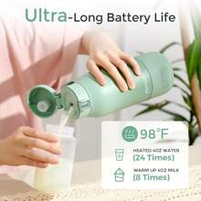 Momcozy Portable Bottle Warmer For Travel, Fast Heating And Long Battery Life, Two Heating Modes For Breast Milk And Water, Large Capacity Of 500ml For All Day Use - Green - View 5