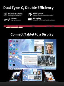 Teclast T60 AI Tablet (Allwinner A733 8-Core 1.8GHz/16(6G+10G)GB RAM/128GB ROM/11.97inch 1200*2000iPS TDDI/WIFI6/8000mAh/Type-C/13MP+5MP Camera/Android 15) Limited Time Offer Free Random Leather Case - Red - View 9