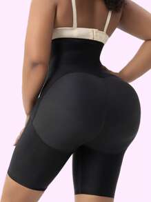 larrycard 1pc Women Compression Tummy Control Shapewear Shorts Fajas Post Surgery Butt Lifter Slimming Thigh With Hooks Front - Black - View 2