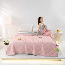 1 buc. Cuvertură roz deschis pentru dormitor pentru femei, pătură ușoară de vară rece, pilota moale și netedă, cu aer condiționat, potrivită pentru cei care dorm cald