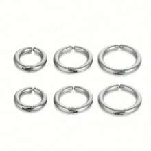 2pcs/6pcs Simple Non-Piercing Ear Cuff Hoop Earrings, Punk Jewelry Set