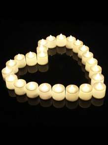 1 pieza/24 piezas, luz de vela, luces electrónicas LED de vela, luz ambiente, luz suave, llena de colores, azul, rojo, blanco cálido, amarillo, opciones de color, usado para el Día de San Valentín, festivales, fiestas, propuestas, cumpleaños, decoración de bodas