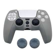 1pc Silicone Protective Cover For PlayStation 5 Controller + 2pcs Joystick Caps Set, Anti-Slip, Anti-Drop, Anti-Dust, Anti-Scratch, Enhance Gaming Experience