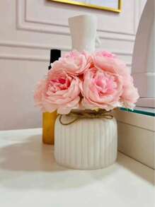 Vaso da fiori mini intrecciato a righe in plastica, adatto per decorazioni da interni, tavoli da caffè, matrimoni