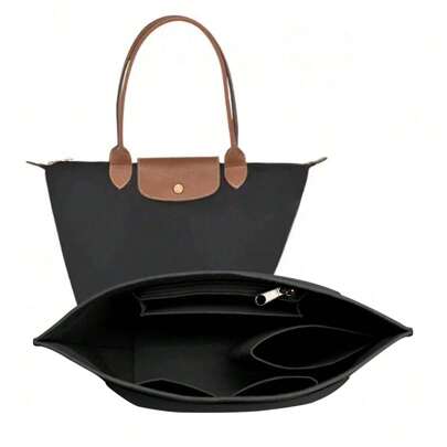 2025 Poșetă Organizator Insert pentru Le Pliage Tote Bag Organizator Insert Multi Buzunar Pâslă Organizator Geanta de mână Fermoar Geanta Organizator Inter Bag Cadouri pentru femei Accesorii de călătorie Esenţiale de călătorie