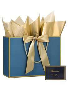 1/2/3sets, Large Paper Gift Bags - Comes With Tissue Paper And Greeting Cards - Valentine's Day Gift Bags - Portable Gift Bags With Handles - (Suitable For Women's Bridesmaids, Birthdays, Valentine's Day, Wedding Parties, Graduation Ceremony, Mother's Day)