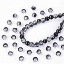 100pcs 6-8mm Creative Black And White Acrylic Cracked Beads, Suitable For Women, DIY Bracelets, Necklaces, Jewelry Materials,Suitable For Holiday Beading