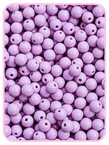 200 Milky Pearl 8mm Loop Bead Ball Bead Craft Jewelry - tử đinh hương - Xem 1