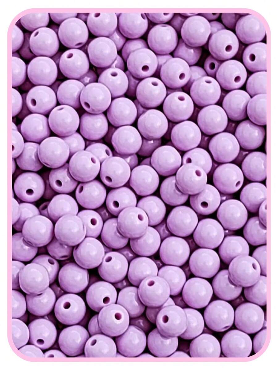 200 Milky Pearl 8mm Loop Bead Ball Bead Craft Jewelry - tử đinh hương - Xem 1