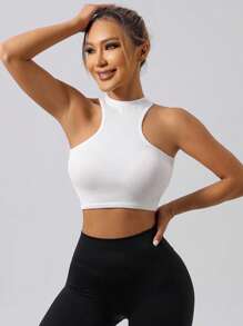 女式 3 件装罗纹健身运动背心 - 女式工字背短款瑜伽上衣、健身房健身跑步衫、透气弹力运动上衣、夏春装运动服工字背运动短款上衣 3 件装