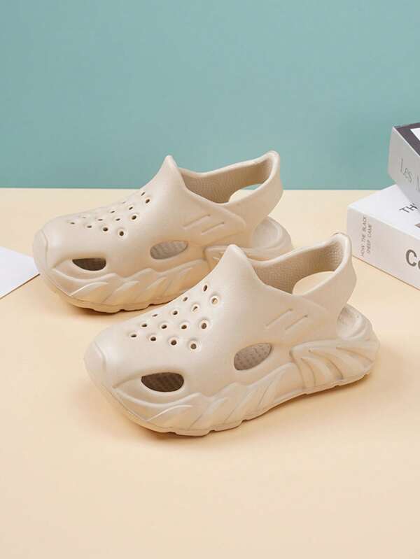 1 Pair Kids Anti-Slip Thick Sole Cute Cartoon Design Slippers, Suitable For Indoor, Beach, Outdoor Wear