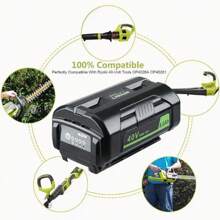2-Pack 40V 8.0Ah Lithium-Ion Battery Replacement For Ryobi RBL1820G, OP440, OP4050A, OP40601, OP4060A1, OP40602, OP4201 Portable Rechargeable Battery - 黑色 - 查看 2